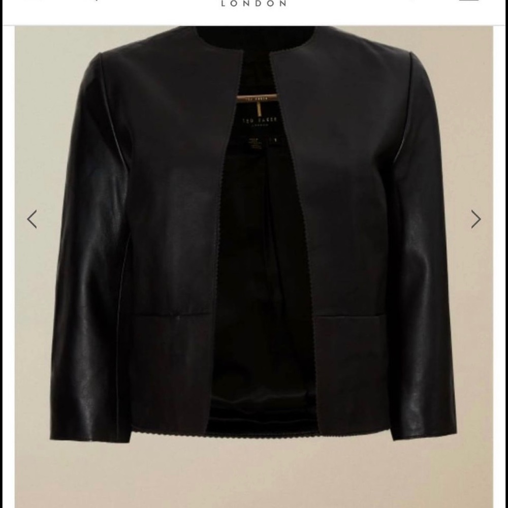 Ted Baker leather jacket size 2 - Picture 3 of 3